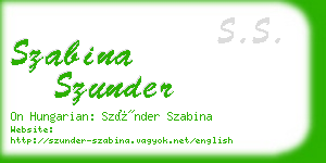 szabina szunder business card